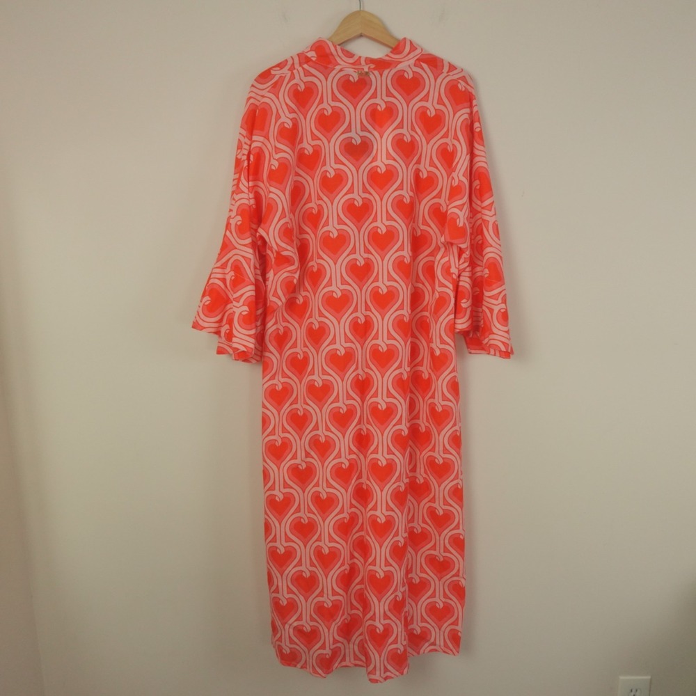 New NWT La Vie Style House Caftan Maxi Infinite Hearts - Picture 4 of 14